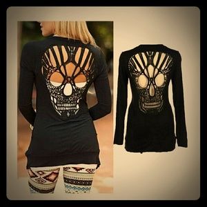 Skull Cardigan Woman's Small/Extra Small
